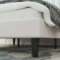 thumbnail image 2 of Amolife King Size Platform Bed Frame with Upholstered Velvet Channel Headboard, White, 2 of 9