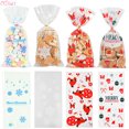 thumbnail image 2 of 50Pcs Christmas Gift Bag Transparent Plastic Bags For Xmas Home Presents Candies Cookies Store Sale Gift Cookies Wrapping Bags, 2 of 5
