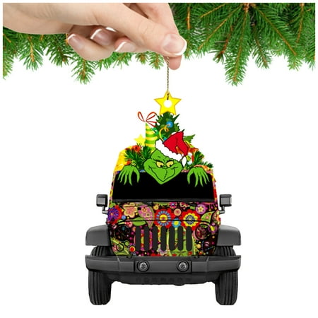 

Home Decor Christmas Tree Acrylic Pendant Merry Comes From Grinchs With Heart 2022 Friends Holiday Atmosphere Decoration