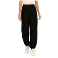 thumbnail image 2 of Clearance Womens Pants Petite Sports Solid Color Trousers Jogging Sweatpants Jogger Pants, 2 of 7