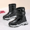 thumbnail image 2 of BOBOGOJP Girls Winter Mid Calf Snow Boots Warm Lined Non-Slip Shoes for Toddler Little Kid Big Kid Black for Size 1, 2 of 9