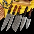thumbnail image 2 of Knife Set Chef Kitchen Damascus steel Knives custom Handmade cleaver Boning x223, 2 of 5