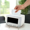 thumbnail image 6 of TV-Shaped Tissue Box Cover with Phone Stand | Multifunctional ABS Storage for Living Room & Bedroom | Holds Standard & Oversized Tissues (12x11x18cm) & Phones Up to 6.7" | Modern Home Decor Organizer, 6 of 7