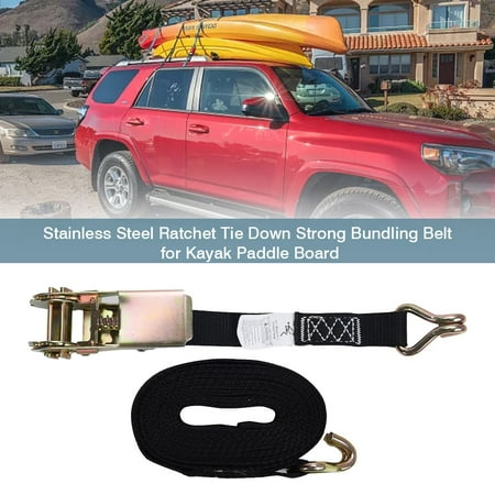 

Megawheels 1′′x′12′′ Stainless Steel Ratchet Tie Down Strong Bundling Belt for Kayak Paddle Board