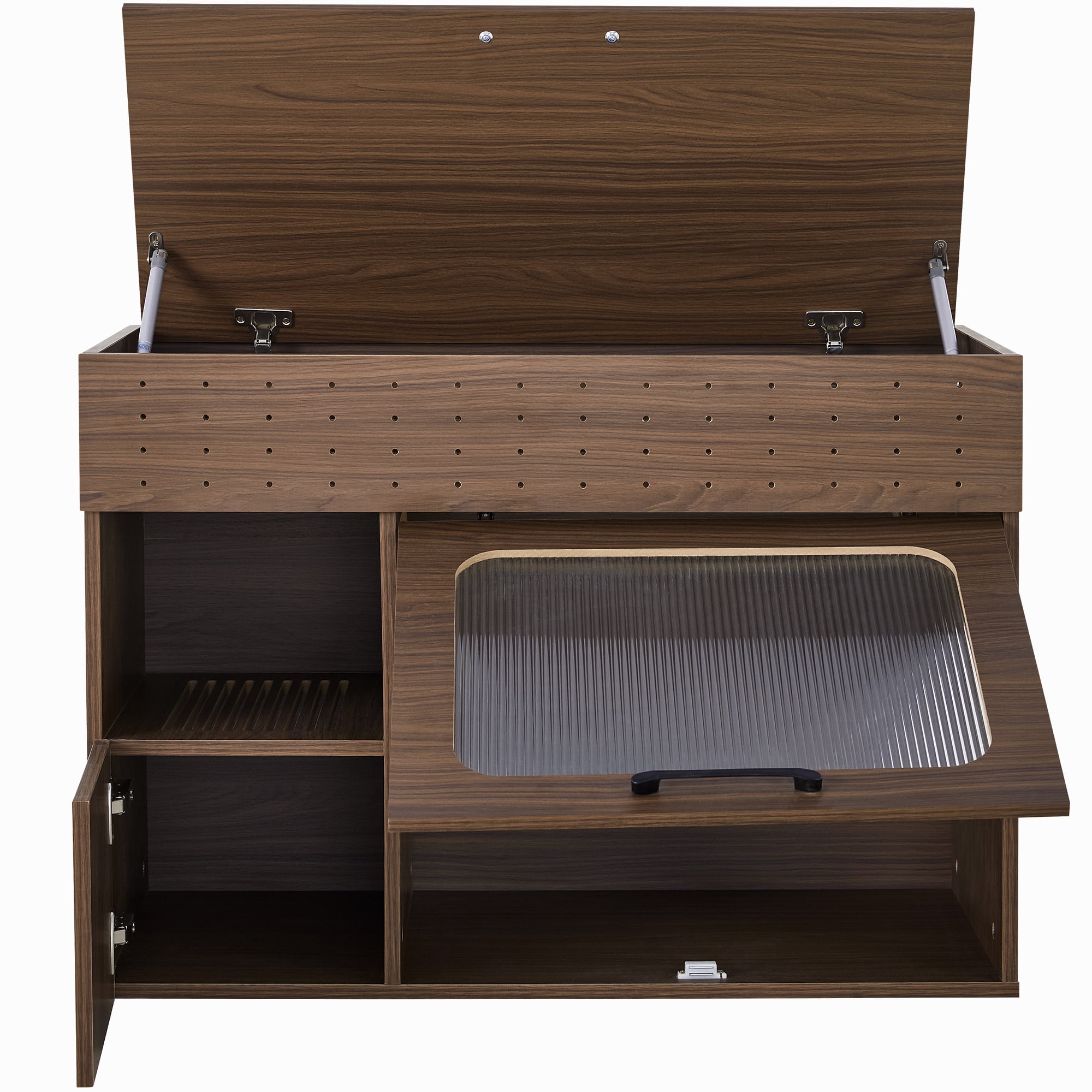 Euroco multi-use Cat litter box house With Storage