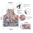 thumbnail image 7 of Pioneer Flower Floral Print Pattern Apron-Garden Aprons for Women with Pockets-Cotton Linen Waterproof Kitchen Cooking Gardening Aprons Adjustable for Kitchen,Cooking,BBQ and Salon 33x27 Inch, 7 of 7