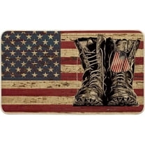 American Flag Freedom Veteran Military Boots Doormat Indoor Outdoor Durable Washable,Funny Non Slip Absorbent Mats,for Decorative Patio Garage Garden Kitchen Bathroom Rug Home Decor8 30inch.
