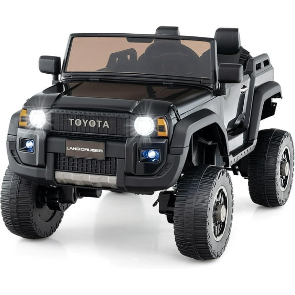 Licensed Toyota LC250 24V 2 Seater Ride on Truck by OLAKIDS, 2WD/4WD Battery Powered Vehicle with Remote Control, 3 Speeds, Music, Lights, Kids Electric Car for 3 Boys Girls