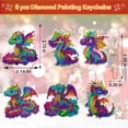 thumbnail image 2 of 6pcs 5D Flying Dragon diamond painting keychain kit, double-sided diamond art keychain, DIY handmade crafts, DIY for children and adult beginners, keys, mobile phones, backpack accessories, 2 of 6