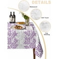 thumbnail image 3 of Purple Gray Botanical Tablecloth Rectangle Table Cloth 60x102, Waterproof Tablecloth Outdoor Table Cloth, Pastoral Spring Summer Leaf Aesthetics Washable Table Cover for Kitchen Dinning Party, 3 of 8