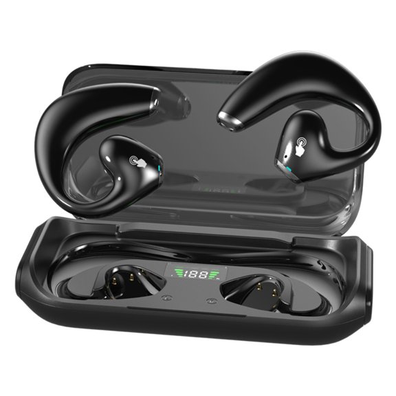 Bluetooth Headphones Wireless Over Ear Earbuds Earphones with Charging Case Waterproof Noise Cancelling Earbuds with Mic for TV Smart Phone Laptop Computer Sports Running