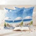 thumbnail image 3 of Coastal Beach Blue Outdoor Waterproof Pillow Covers, Nautical Wave Abstract Oil Painting Decorative Square Throw Pillowcase Sofa Cushion Sham for Patio/Couch/Chair, 20"x20" 2 Pack, 3 of 8