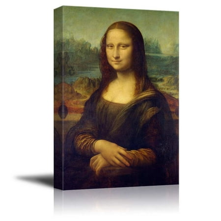 wall26 - Mona Lisa by Da Vinci Famous Painting - Canvas Art Wall Decor - 24"x36"