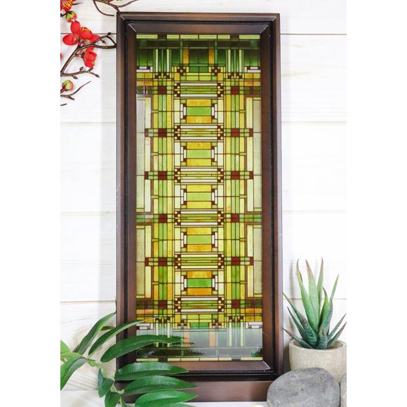 Frank Lloyd Wright Oak Park Studio Skylight Stained Glass Desktop Or Wall Plaque