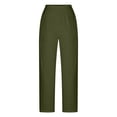 thumbnail image 3 of Timegard Pantalon de Détente pour Femmes Taille Haute Élastique Jambe Droite Smockée Léger Pantalon Décontracté, 3 of 5