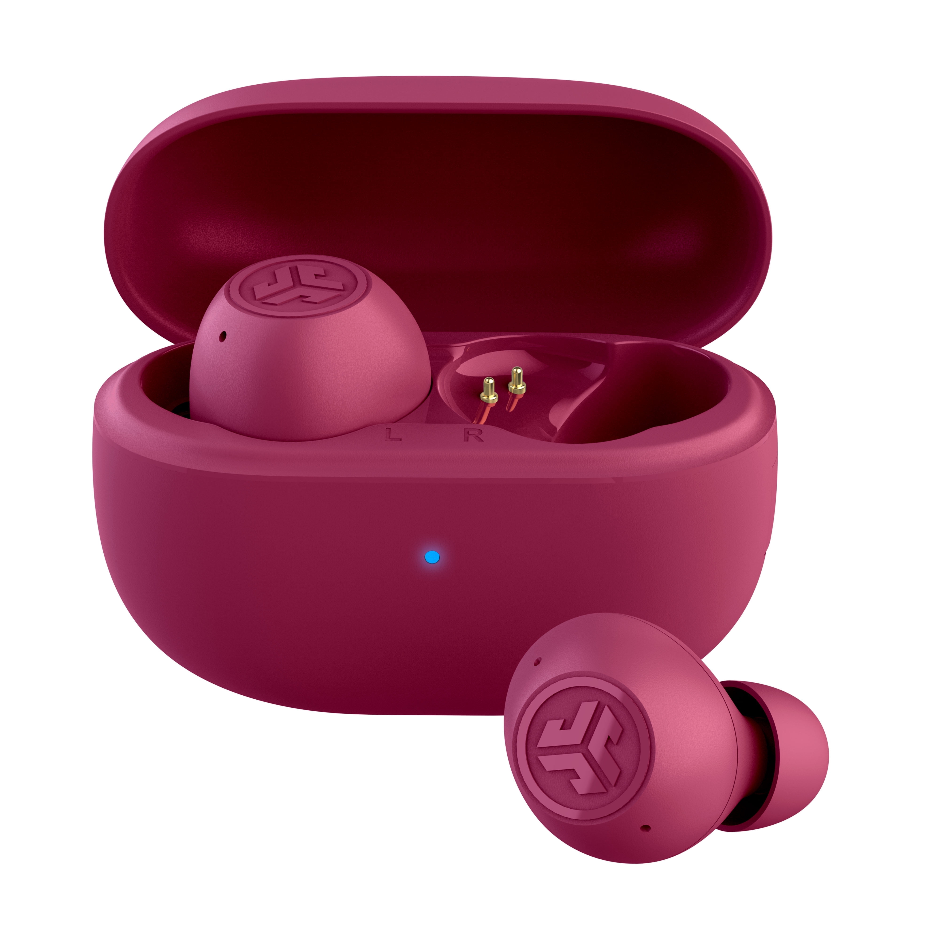 JLab GO Pop ANC Bluetooth Earbuds, Charging Case, Fuchsia