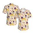 thumbnail image 3 of Yiaed Cartoon Poodle Dog Print Women's T Shirt V-Neck Short Sleeve Shirt Casual Breathable Tee Summer Tops-Small, 3 of 5