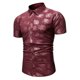 thumbnail image 3 of Camisa de manga corta con estampado floral de ajuste delgado para negocios con botones informales para hombres Pompotops  oipoqjl47810, 3 of 8