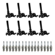 Set of 8 ISA Ignition Coils and 16 Autolite Spark Plugs Compatible with 2004-2005 Dodge Durango SLT Sport Utility 4-Door 5.7L 345Cu. In. V8 GAS OHV  Replacement for UF378 XP5263