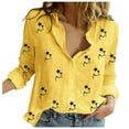 thumbnail image 2 of Ichuanyi Womens Tops, Summer Womens Loose Daisy Printing Long Shirt Cotton Ladies Casual Tops T-Shirt Blouse, 2 of 7