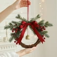 thumbnail image 6 of Christmas Bell Decorations 13.8in Christmas Decorations Rattan Wreath Bells Bow Red Fruit Branch Door Hanging Christmas Window Decoration Pendant, 6 of 6