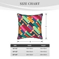 thumbnail image 4 of DouZhe Velvet Decorative Throw Pillow Covers Set of 2, Soft Square Cushion Cover with Invisible Zipper Abstract Colorful Pencils Printing, 18"x18", 4 of 7