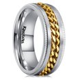 thumbnail image 1 of Anillo King Will Intertwine de acero inoxidable de 8 mm para hombre, 8.5 EE. UU., 1 of 7