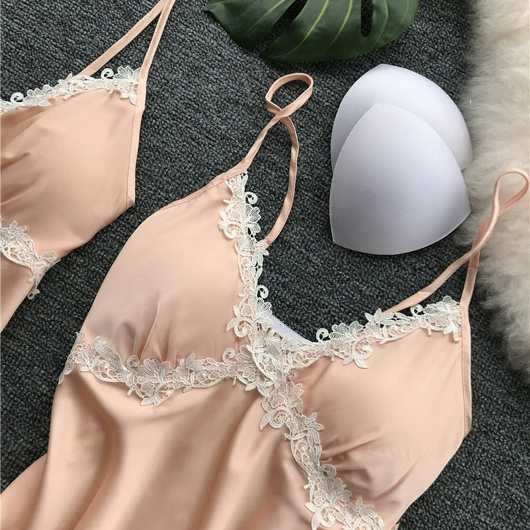 Kdfjpth Women Lingerie Sexy Sets Pajamas Bra Set Solid Beige Xxl