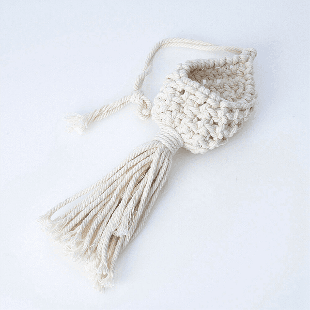 5X Boho Macrame Air Plant Hanger Tillandsia Hanging Basket Rope Holder Flower Home Decor (13CM)