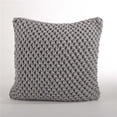 thumbnail image 1 of SARO 1590.GY20S 20 in. Sheridan Knitted Square Knitted Design Down Filled Pillow - Grey, 1 of 1