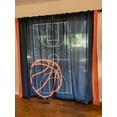 thumbnail image 6 of Basketball Window Curtains, 2 Panel Set - 52 inch x 84 inch - Kids Room Sports Decor, 6 of 7