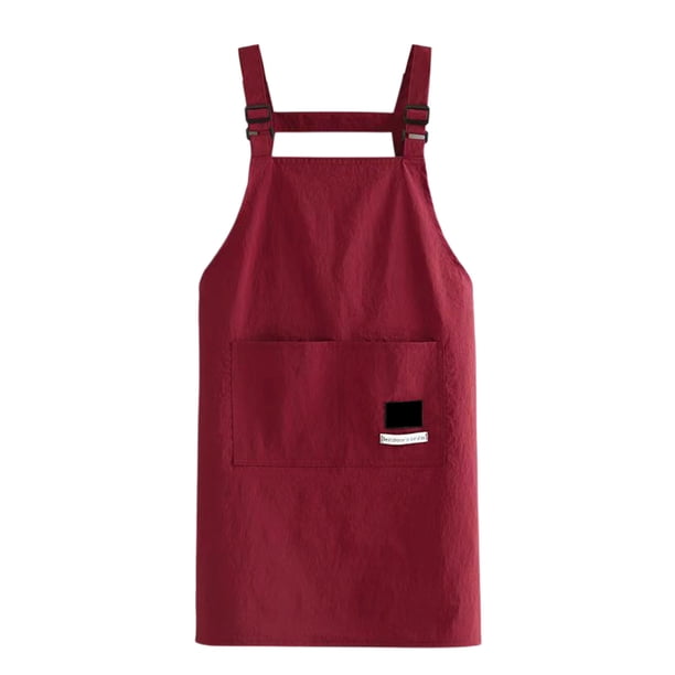 Yhmxh Utensilios de cocina Delantal ajustable con bolsillos para cocina, hogar, impermeable y a prueba de aceite, para catering, ropa de trabajo, unisex, para barbacoa. Muebles para cocina