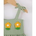 thumbnail image 5 of 18 Months Baby Girls Dress 24 Months Girls Sleeveless Dress Flower Solid Color Toddler Girls Off-the-shoulder Summer Suspender Dress Green, 5 of 7