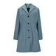 thumbnail image 4 of AUNVITO Women's Solid Color Casual Thick Fleece Coat Stand Collar Lined Button Fur Trim Pockets Warm Winter Long Sleeve Jacket, 4 of 9
