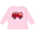 thumbnail image 3 of Inktastic Valentine Fire Truck Heart Bear Boys or Girls Long Sleeve Toddler T-Shirt, 3 of 5