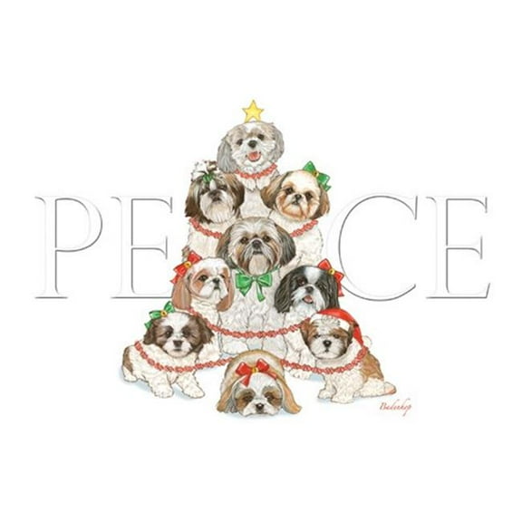 Pipsqueak Productions C538 Holiday Boxed Cards- Shih Tzu
