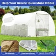 thumbnail image 5 of ModFusion - Large Walk-in Greenhouse with Dimensions of 20x10x6.5ft, Heavy Duty Tunnel Design, Upgraded Galvanized Steel Frame, Zipper Doors, 7 Crossbars, White, 5 of 7
