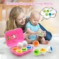 thumbnail image 3 of MOONTOY Easter Eggs Learning Montessori Toys for 1 2 3 Year Old Girl Boy Kid Gift, Educational Matching Color Sorting Puzzle Cognitive Shape Sorter, Prefilled Easter Eggs, Easter Basket Stuffer, 3 of 8