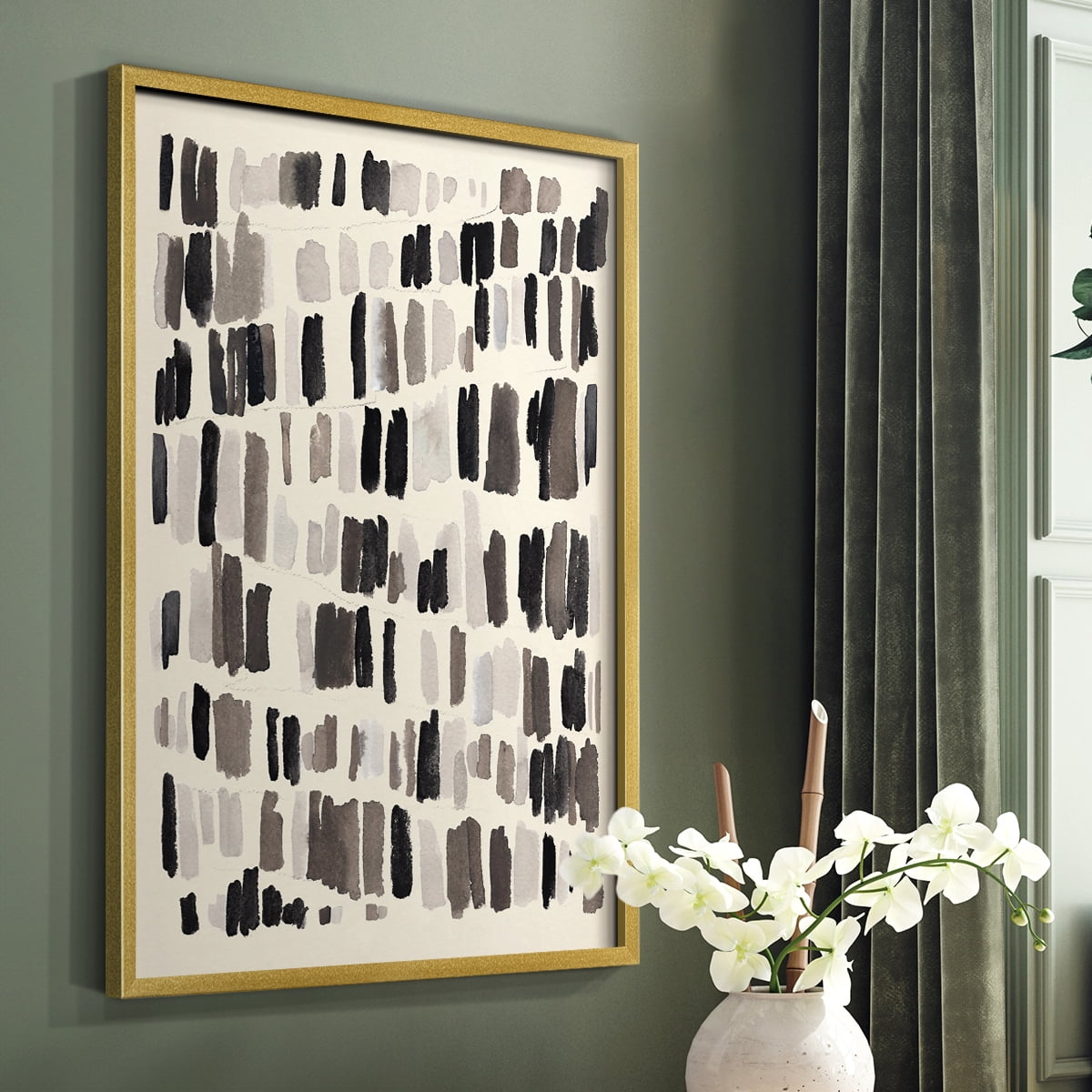 Chalk and Flint I Framed Print in Gold Solid Wood Framed Print No Nail Hanging