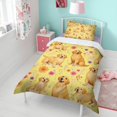 thumbnail image 4 of Golden Retrievers and Flowers Duvet Cover and Pillowcase Set for Single Bedding, Bedroom Accessories for Kids Teens, 4 of 5
