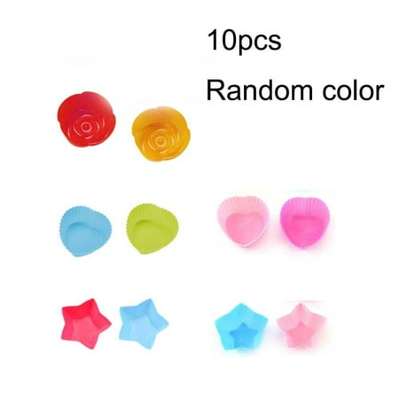 

10Pcs Reusable Silicone Baking Cups Muffin Liners Round Cup Cake DIY Bake Mold Baking Mould