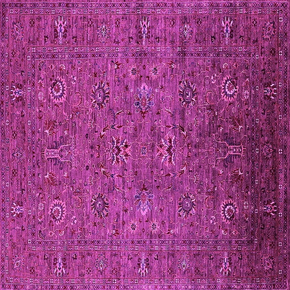 Ahgly Company Indoor Square Oriental Pink Industrial Area Rugs, 5' Square