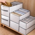 thumbnail image 4 of SharkTRUE Wardrobe Clothes Organizer, Foldable Closet Clothing Organizer with Handles, Divided Clothes Drawer, Closet Shelf Organizer Boxes, for Jean Sweater Shirt Pants Underwear Bra, 4 of 9