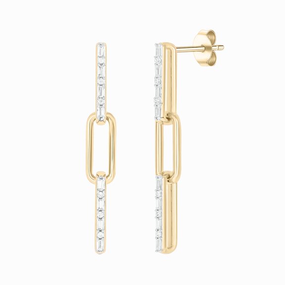 Cali Trove Women's 14K Gold Vermeil 925 Sterling Silver 1/5 Ct Diamond Paperclip Earrings