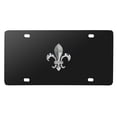 thumbnail image 2 of Fleur-De-Lis FDL 3d Chrome Metal Logo Black Stainless Steel License Plate, 2 of 4