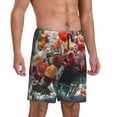 thumbnail image 2 of Goofa Vibrant Bouquet Waterfall Pattern Men's Pajama Short Sleep Shorts Soft Comfortable Breathable Pajamas Shorts with Pockets-3X-Large, 2 of 6