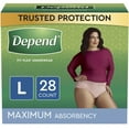 thumbnail image 2 of Depend FIT-FLEX Disposable Underwear Female Pull On with Tear Away Seams Large, 53743, 56 Ct, 2 of 9