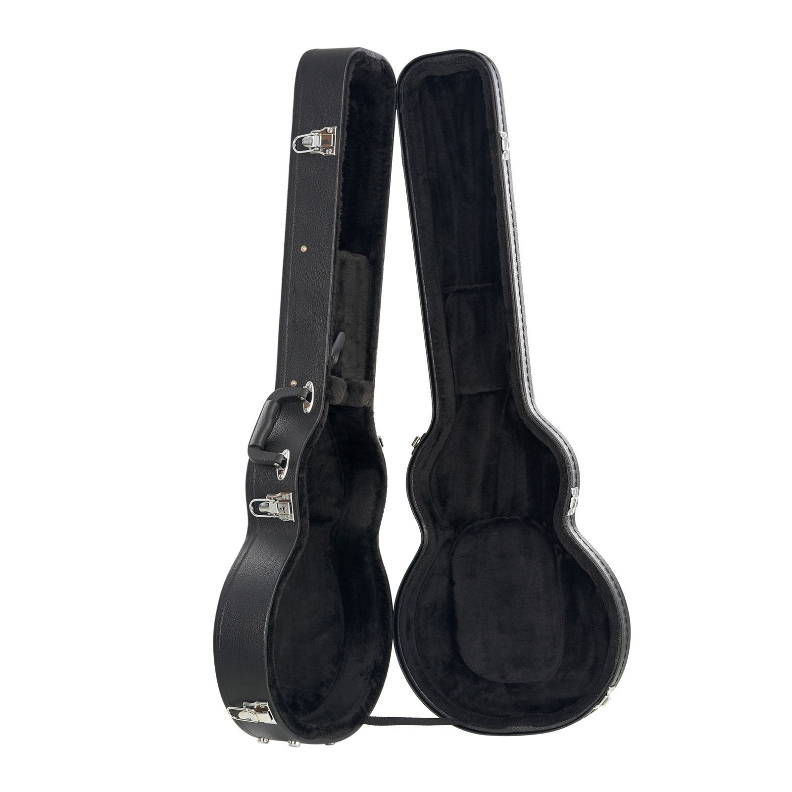 Electric Guitar Hard Case, 41.34 in Gourd-Shaped Guitar Hard Case, With Lock Latch Keys Handle, PVC Padding Soft Lining Water-Resistant Hard Shell Guitar Case, for 39 in LES Paul Guitars, Black