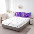 thumbnail image 4 of Black Princess Comforter Set 7 Piece American African Queen Bedding Sets Reversible Colorful Stars Bed In A Bag Teen Women Purple Blue Aesthetics Bed Set, 4 of 5