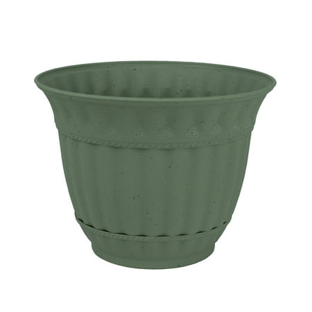 6 Inch Plastic Flower  Pot  Gray  Stone Decorative Attached 